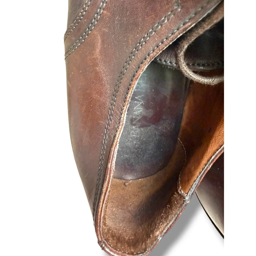 Banana Republic Derby Shoes Mens 8.5 Brown Leather Lug Sole Platform Oxfords